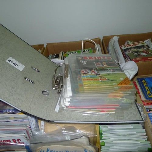 8140 - 1 pallet containing a large quantity of various football programmes including testimonials / charity... 