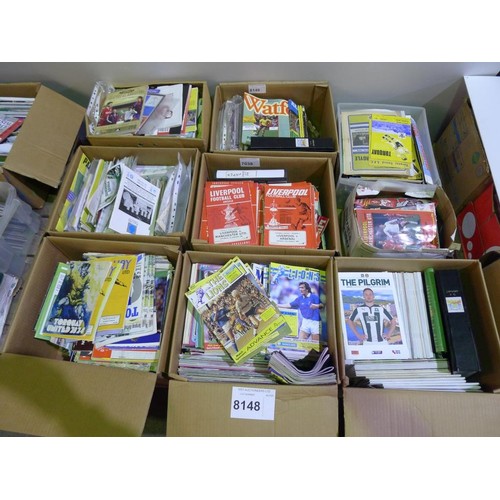 8148 - 1 pallet containing a large quantity of various football programmes and 1 black lever arch file cont... 