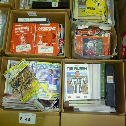 8148 - 1 pallet containing a large quantity of various football programmes and 1 black lever arch file cont... 