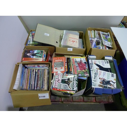 8149 - 1 pallet containing a large quantity of various football programmes and 1 black lever arch file cont... 