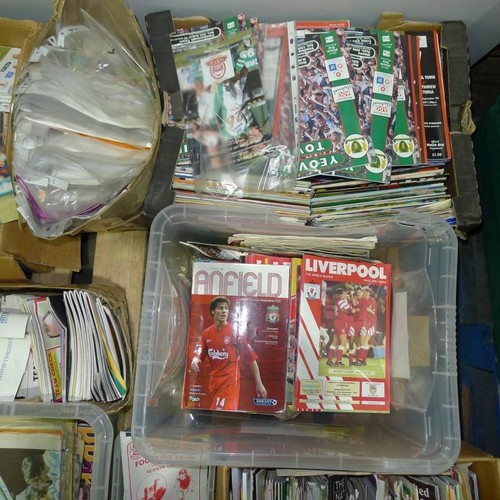 8150 - 1 pallet containing a large quantity of various football programmes and 1 black lever arch file cont... 