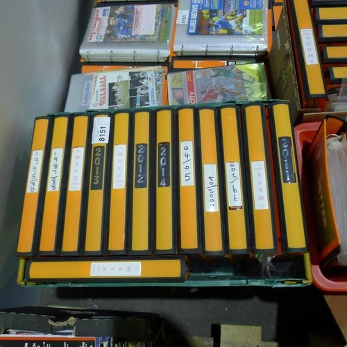 8151 - 1 pallet of 34 files containing a large quantity of Plymouth Argyle football programmes (believed to... 