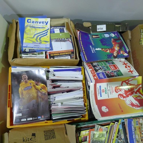 8154 - 1 pallet containing a large quantity of various football programmes including England Internationals... 