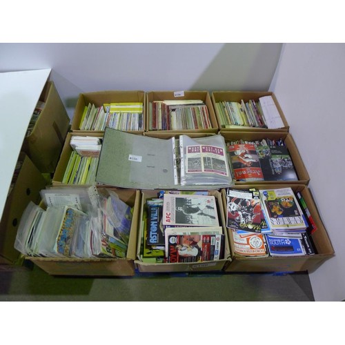 8156 - 1 pallet containing a large quantity of various football programmes and 1 black lever arch file cont... 