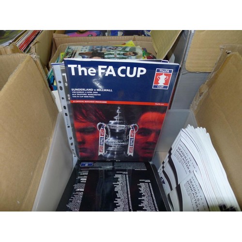 8157 - 1 pallet containing a large quantity of various football programmes including FA Cup finals and Semi... 