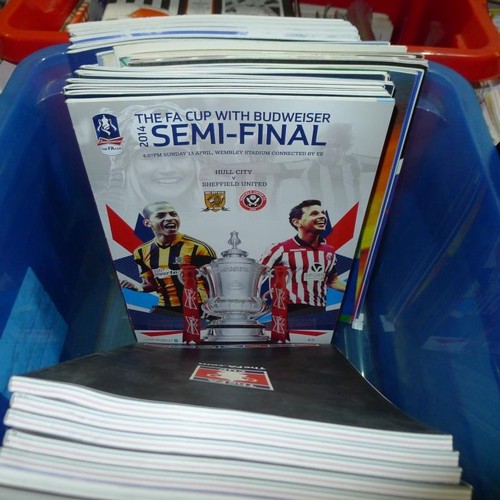 8160 - 1 pallet containing a large quantity of various football programmes including FA Cup finals and Semi... 