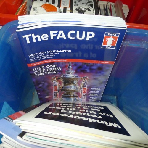 8160 - 1 pallet containing a large quantity of various football programmes including FA Cup finals and Semi... 