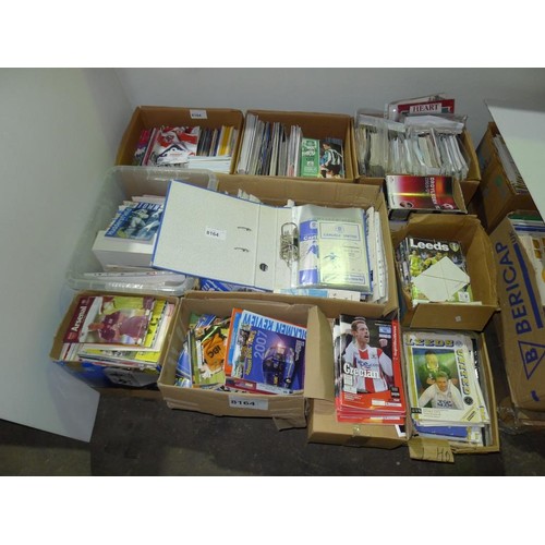 8164 - 1 pallet containing a large quantity of various football programmes and 1 black lever arch file cont... 