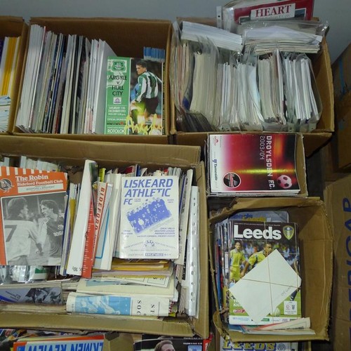 8164 - 1 pallet containing a large quantity of various football programmes and 1 black lever arch file cont... 