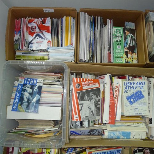 8164 - 1 pallet containing a large quantity of various football programmes and 1 black lever arch file cont... 