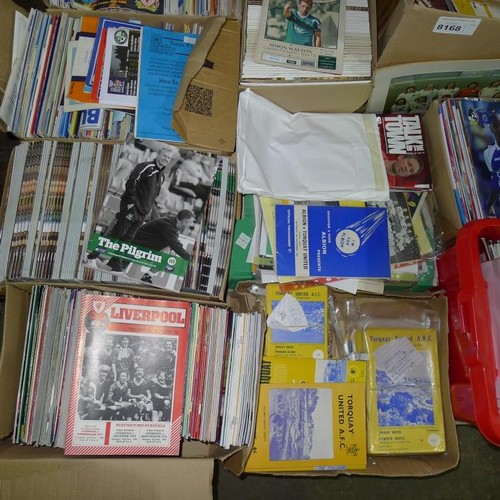 8168 - 1 pallet containing a large quantity of various football programmes and 1 black lever arch file cont... 