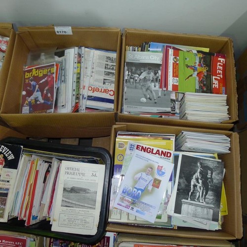 8170 - 1 pallet containing a large quantity of various football programmes and 1 black lever arch file cont... 