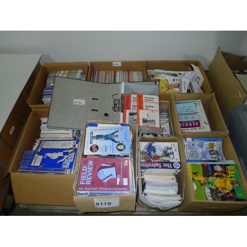 8178 - 1 pallet containing a large quantity of various football programmes and 1 black lever arch file cont... 