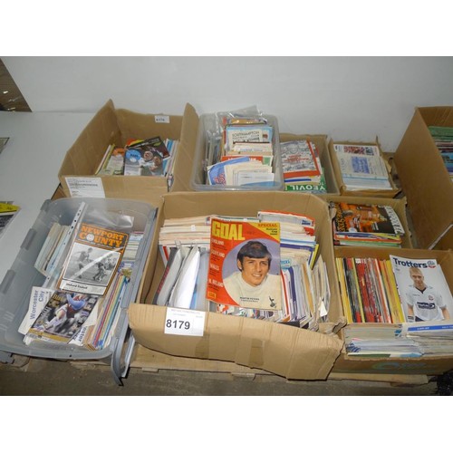 8179 - 1 pallet containing a large quantity of various football programmes and 2 black lever arch files con... 