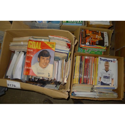 8179 - 1 pallet containing a large quantity of various football programmes and 2 black lever arch files con... 