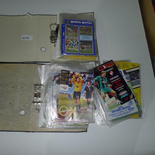 8179 - 1 pallet containing a large quantity of various football programmes and 2 black lever arch files con... 