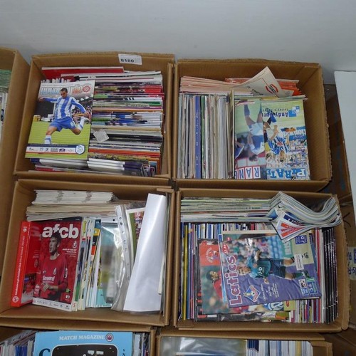 8180 - 1 pallet containing a large quantity of various football programmes and 2 black lever arch files con... 