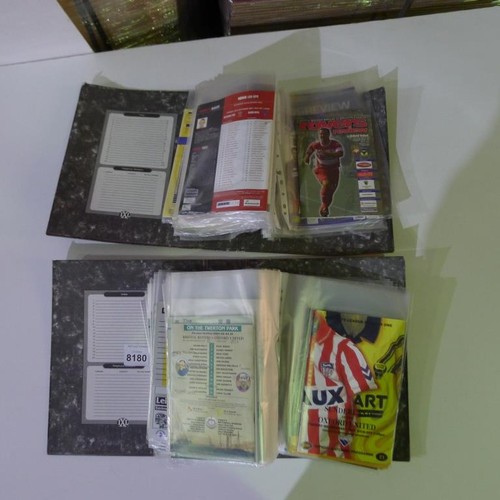 8180 - 1 pallet containing a large quantity of various football programmes and 2 black lever arch files con... 