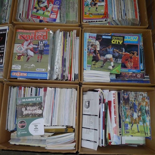 8181 - 1 pallet containing a large quantity of various football programmes and 2 black lever arch files con... 