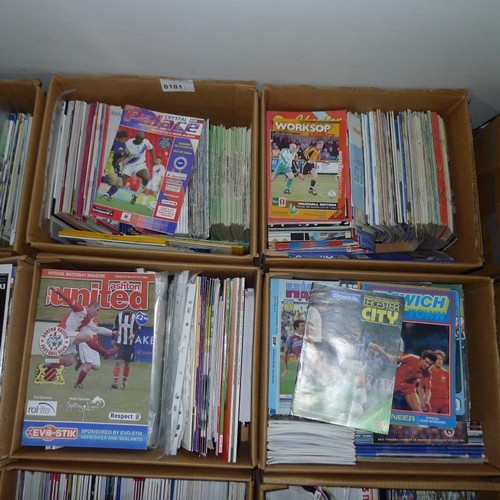 8181 - 1 pallet containing a large quantity of various football programmes and 2 black lever arch files con... 