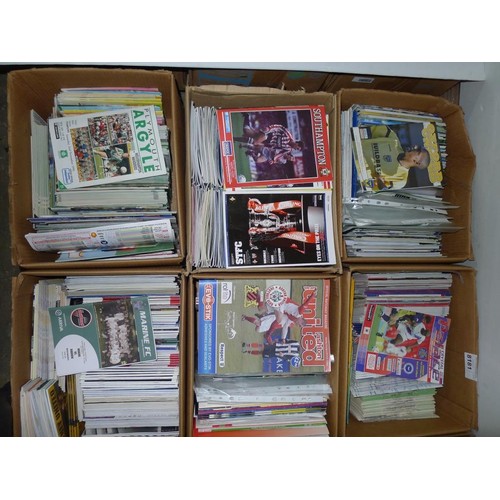 8181 - 1 pallet containing a large quantity of various football programmes and 2 black lever arch files con... 