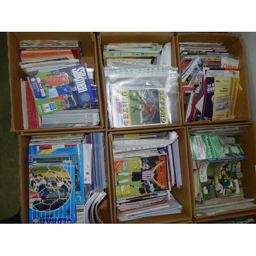 8182 - 1 pallet containing a large quantity of various football programmes and 2 black lever arch files con... 