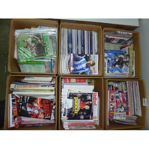 8183 - 1 pallet containing a large quantity of various football programmes and 2 black lever arch files con... 