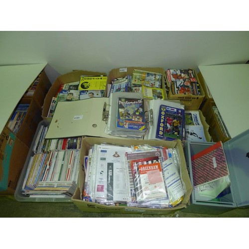 8185 - 1 pallet containing a large quantity of various football programmes and 2 black lever arch files con... 