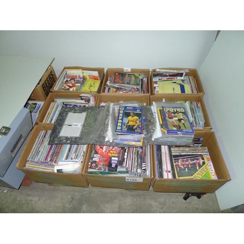 8186 - 1 pallet containing a large quantity of various football programmes and 2 black lever arch files con... 