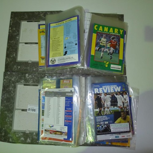 8186 - 1 pallet containing a large quantity of various football programmes and 2 black lever arch files con... 