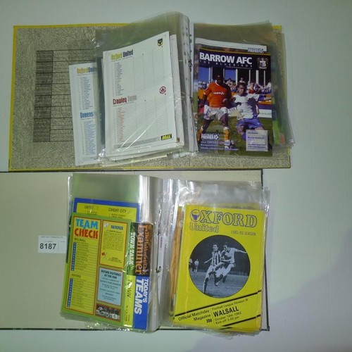 8187 - 1 pallet containing a large quantity of various football programmes and 2 black lever arch files con... 