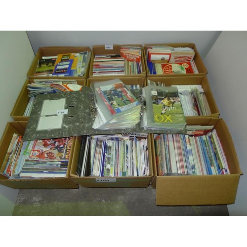 8189 - 1 pallet containing a large quantity of various football programmes and 2 black lever arch files con... 