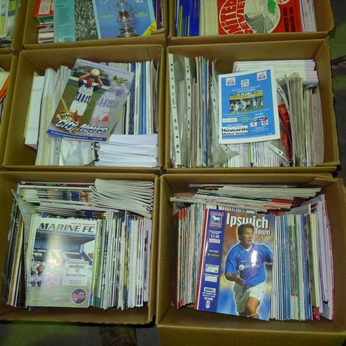 8189 - 1 pallet containing a large quantity of various football programmes and 2 black lever arch files con... 