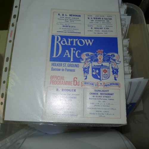 8199 - 1 box containing a quantity of various football programmes mainly from the 1950s and 1960s. Clubs in... 