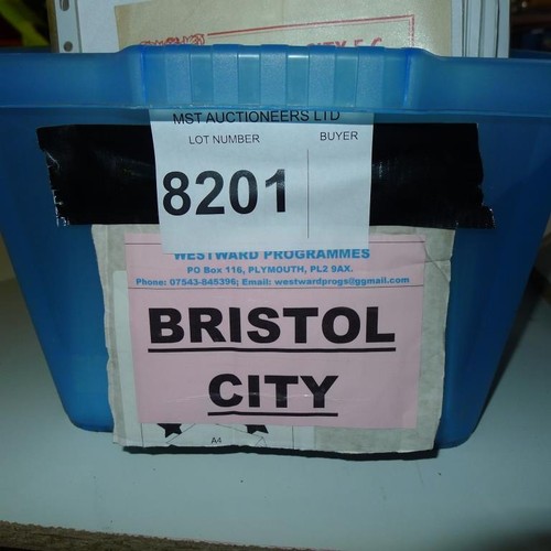 8201 - 1 box containing a quantity of Bristol City and various other clubs football programmes mainly from ... 