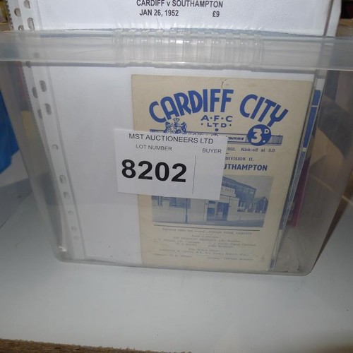 8202 - 1 box containing a quantity of various football programmes mainly from the 1950s and 1960s. Clubs in... 