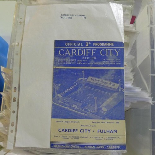 8202 - 1 box containing a quantity of various football programmes mainly from the 1950s and 1960s. Clubs in... 