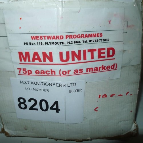 8204 - 1 box containing a quantity of Manchester United football programmes mainly from the 1950s and 1960s... 