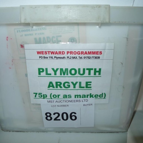 8206 - 1 box containing a quantity of Plymouth Argyle football programmes mainly from the 1950s, 1960s and ... 