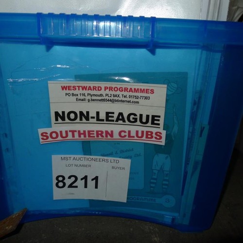 8211 - 1 box containing a quantity of various Non-League Southern clubs football programmes mainly from the... 