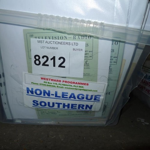 8212 - 1 box containing a quantity of various Non-League Southern clubs football programmes mainly from the... 