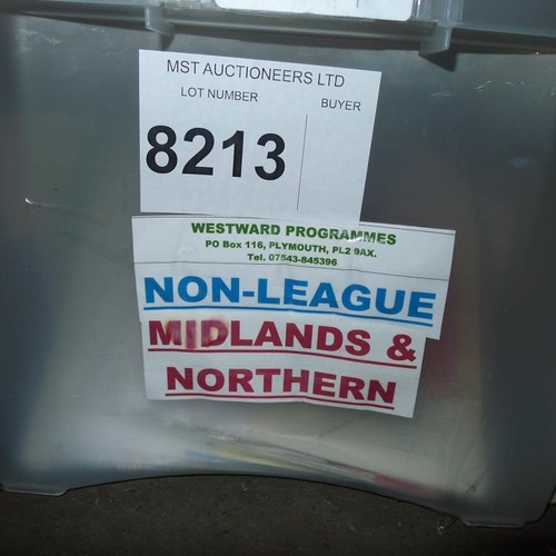 8213 - 1 box containing a quantity of various Non-League Midlands and Northern clubs football programmes ma... 