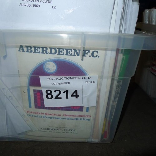 8214 - 1 box containing a quantity of various Scottish clubs football programmes mainly from the 1960s onwa... 