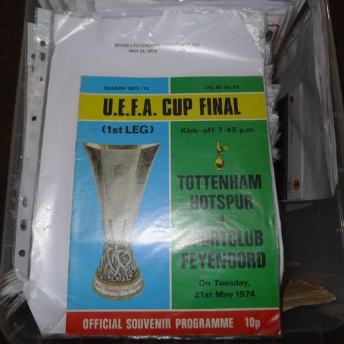 8216 - 1 box containing a quantity of various Europeans Cup  football programmes mainly from the 1960s onwa... 