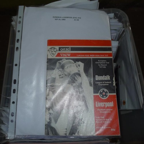 8216 - 1 box containing a quantity of various Europeans Cup  football programmes mainly from the 1960s onwa... 