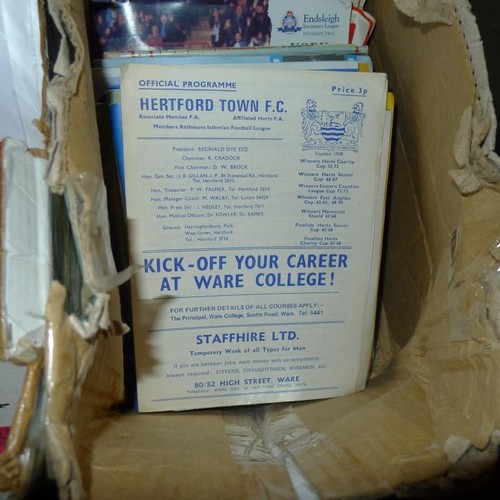 8217 - 5 boxes containing a quantity of various football programmes mainly from the 1960s onwards. Clubs in... 