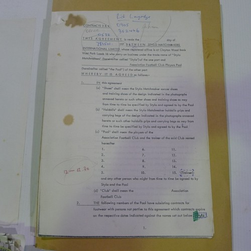 8223 - A quantity of various interesting documents mainly all relating to Dave Smith ex manager of Mansfiel... 