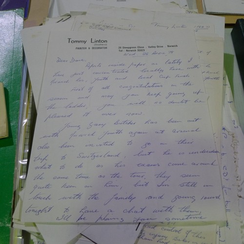 8223 - A quantity of various interesting documents mainly all relating to Dave Smith ex manager of Mansfiel... 