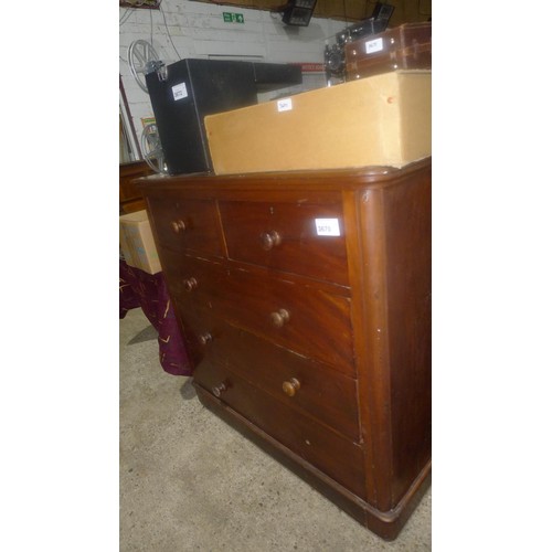 3670 - (H1) a Victorian mahogany chest of 2 short and 3 long drawers which turned knobs approximately 120cm... 