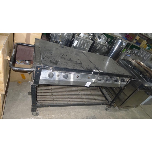 1124 - A large mobile, gas fired (lpg) chargrill by Grand Cafe - approx 190x69x92 inc handles - trade